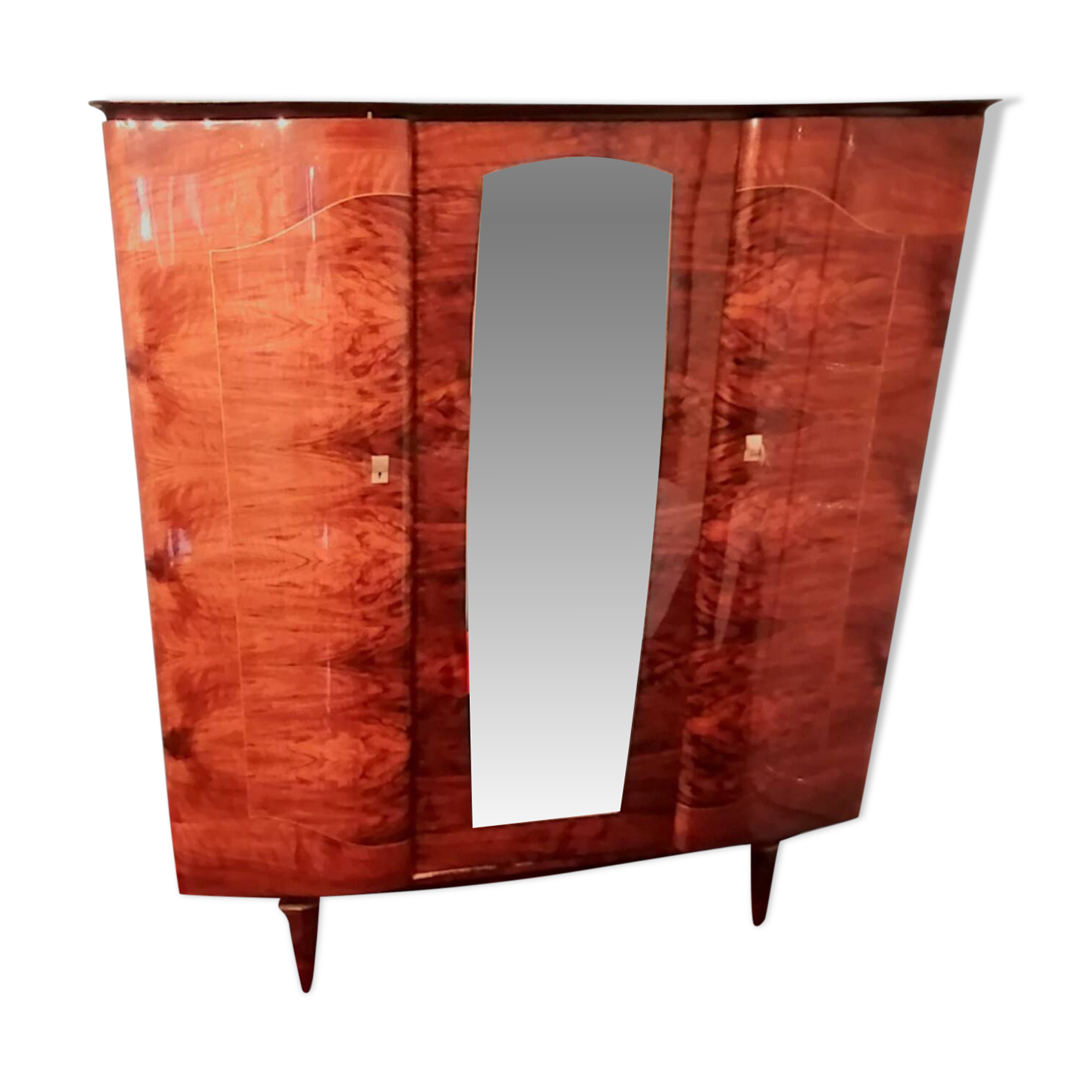 Armoire et Table de Chevet en Bois Laqué vintage - Ateliers Jacquelin