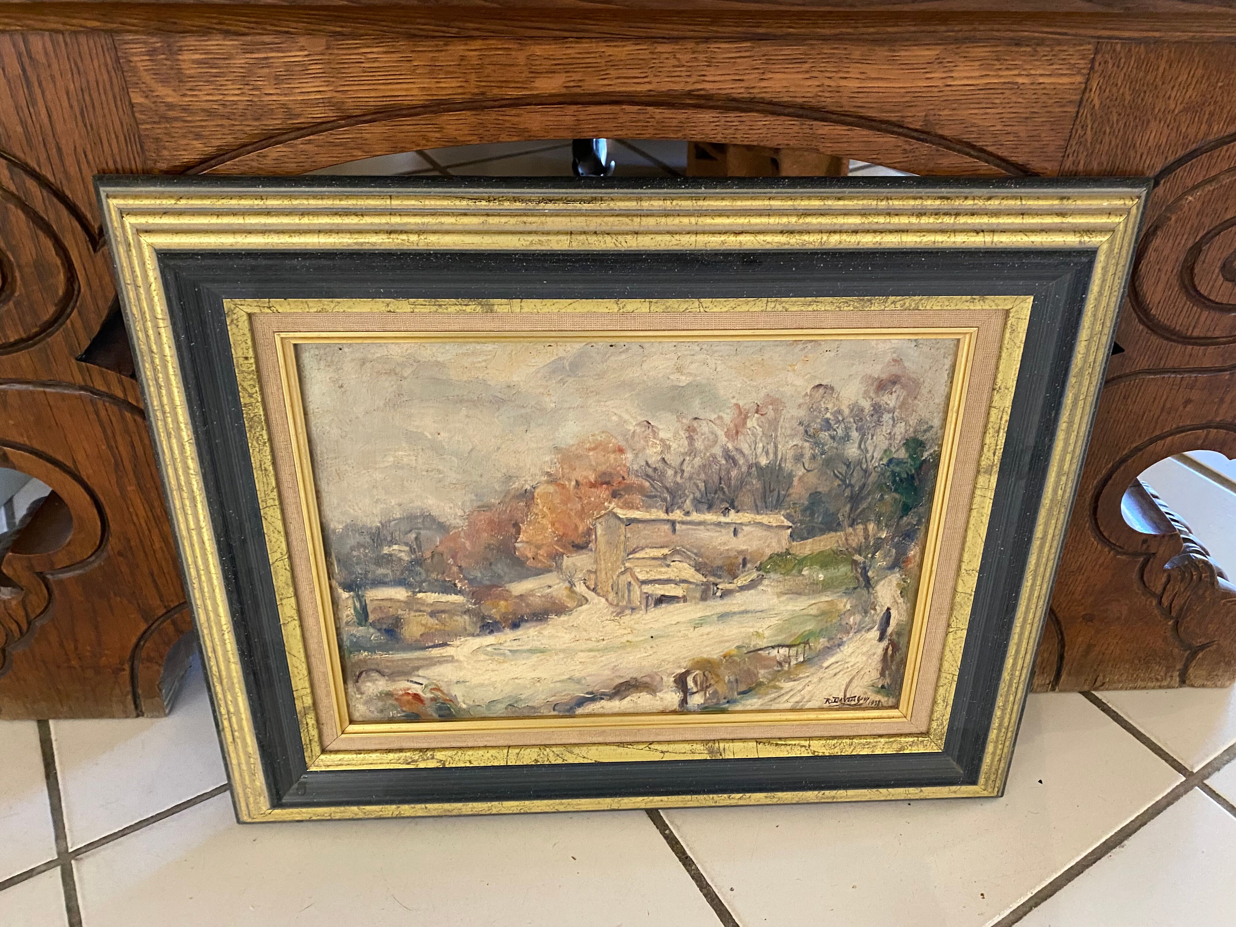 Peinture à huile "Ferme en Provence"