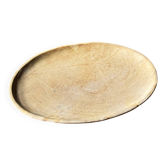 Petit vide poche ou plat en bois pétrifié ovale beige uni D24-19 -3311