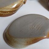 Eight ramekins"shells"vintage enamelled potter's sandstone