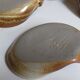 Huit ramequins "coquilles" grès de potier émaillé vintages