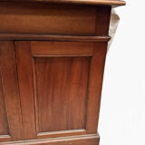 Oak desk with 9 drawers and leather writing pad.