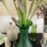 Green glass vase