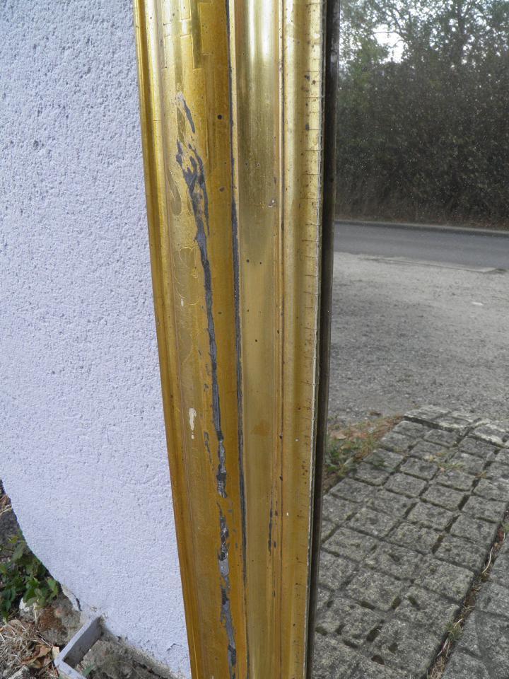 Old gilded wooden mirror in the Napoleon III style, 83x138cm