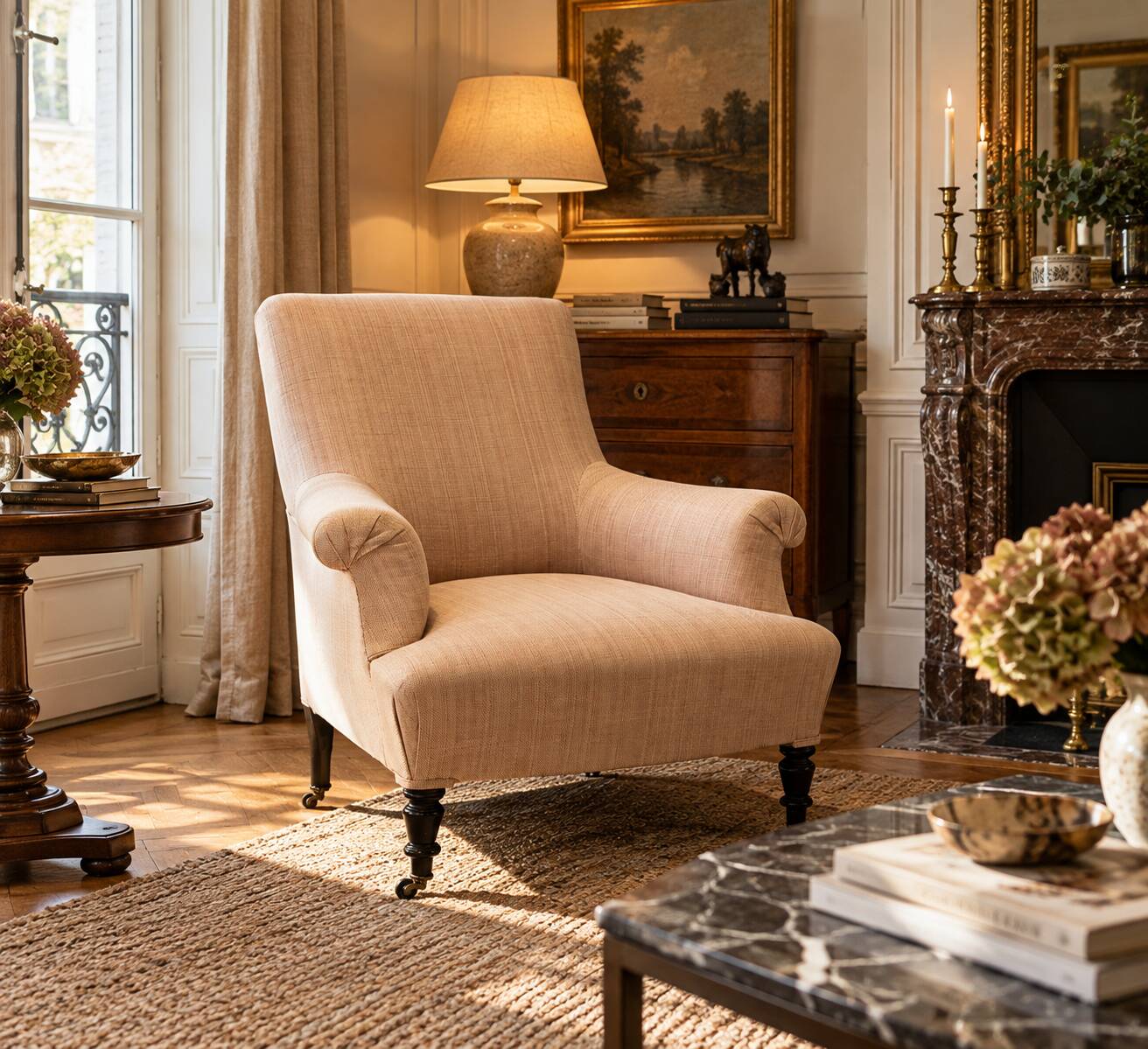 19th-century frog armchair