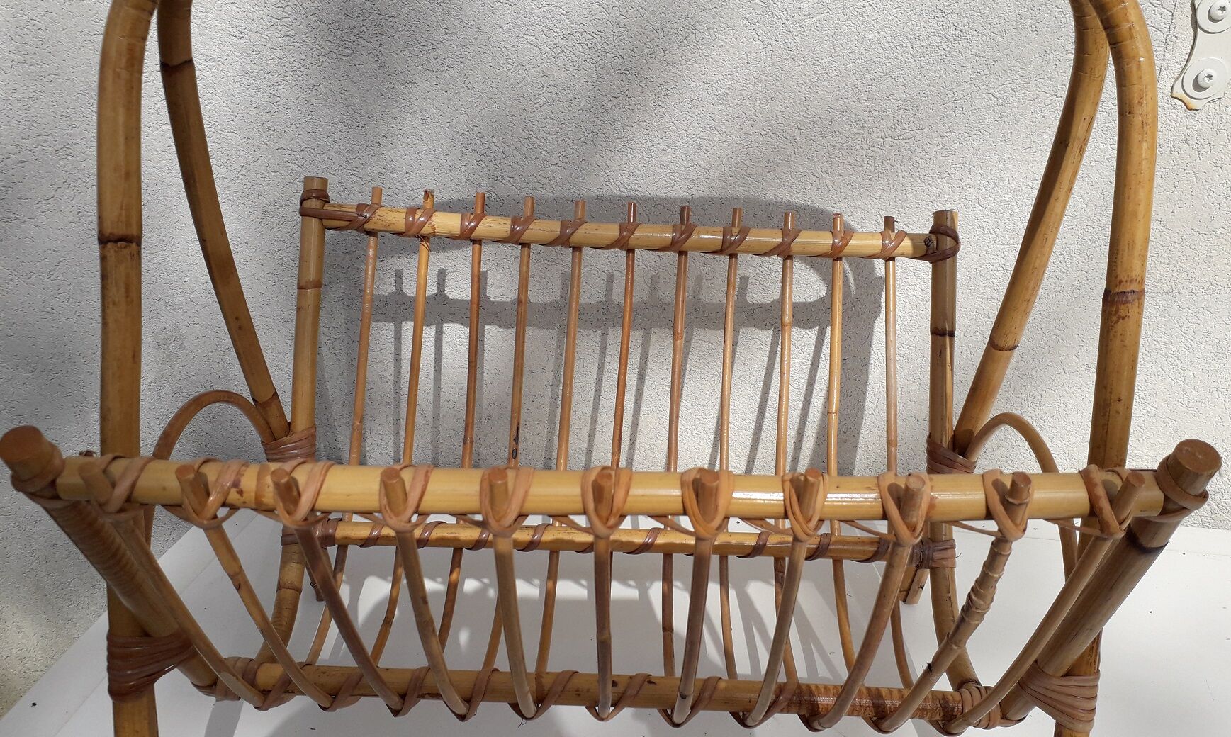 Rattan magazine holder