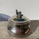 Silver-plated metal box or sugar bowl with ducks