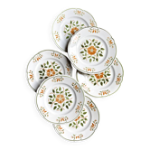 6 glazed earthenware dessert plates