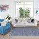 118x219 cm contemporary hand-knotted turkish accent rug over-dyed in blue, circa 1960. tek0407