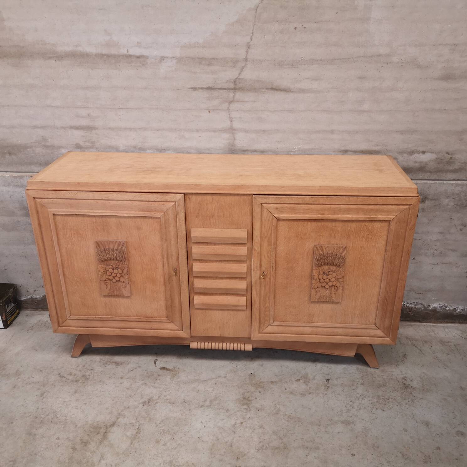 Buffet dresser sideboard bleached oak 1940 art deco