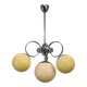 Art Deco chrome and champagne glass chandelier, Czechoslovakia, 1930s