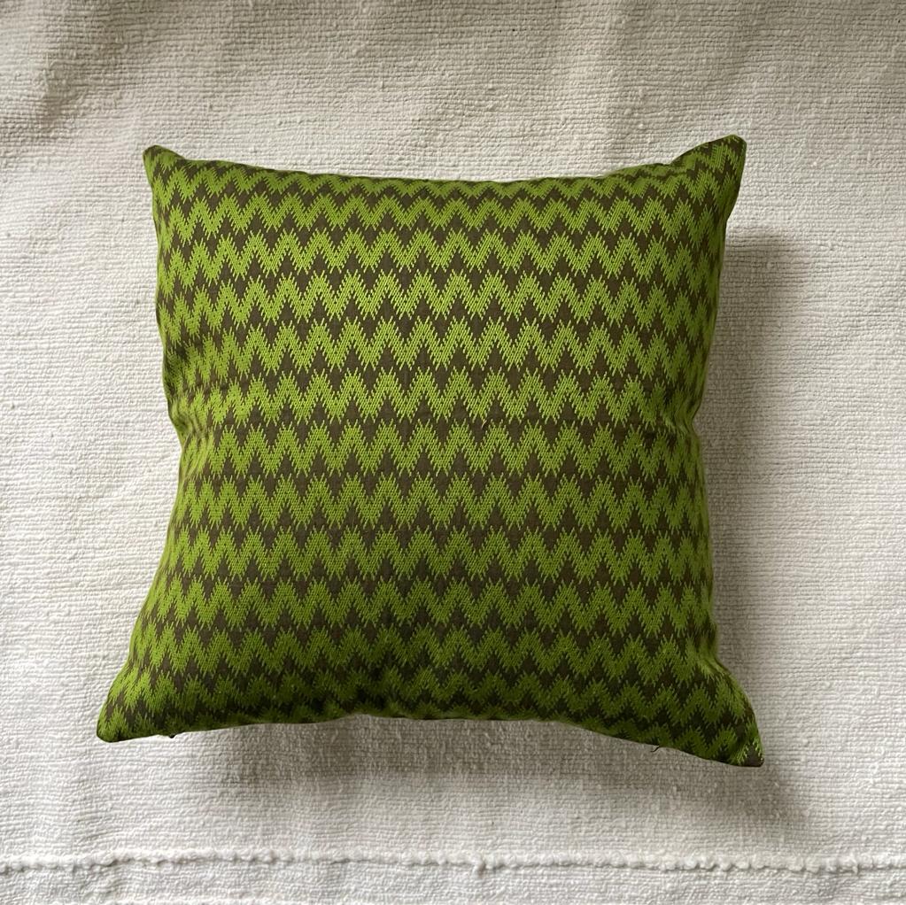 Olive green Kachin cushion 40x40 cm