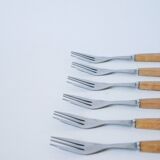 set of 5 small bakelite dessert forks 1960