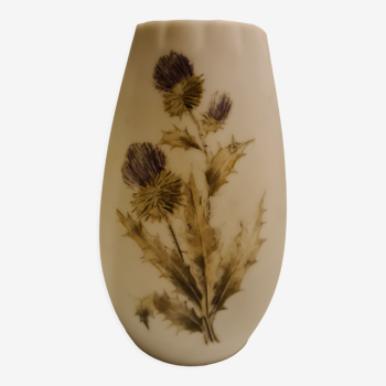 Vase en opaline wirths décor chardons