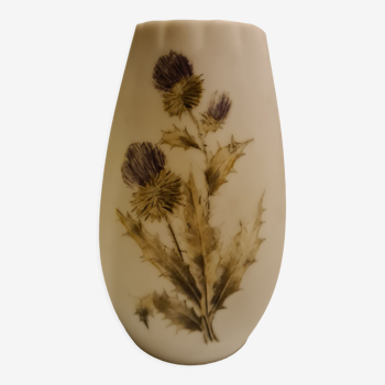 Wirths opaline vase with thistle decor