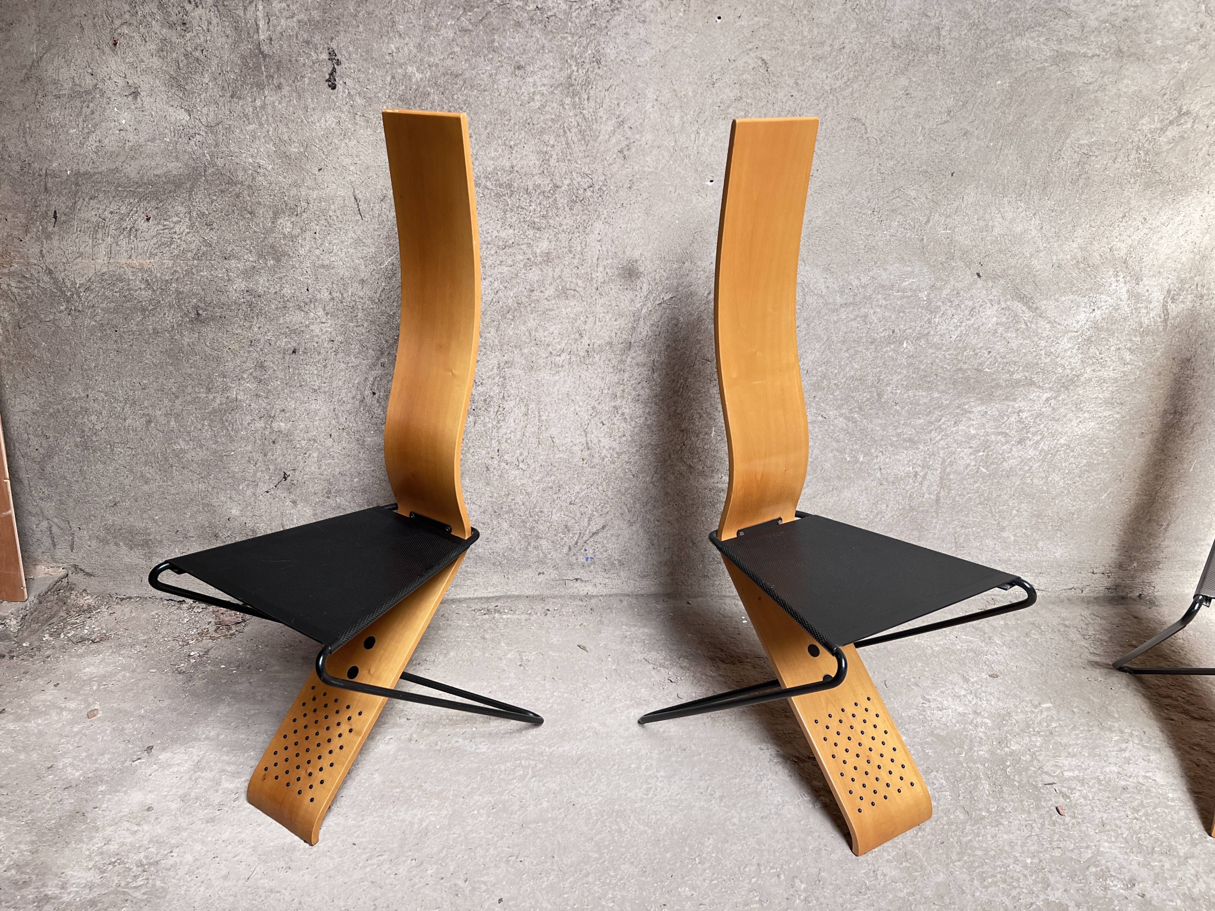 Series of 4 Chairs by Pietro Arosio for Airon 1980