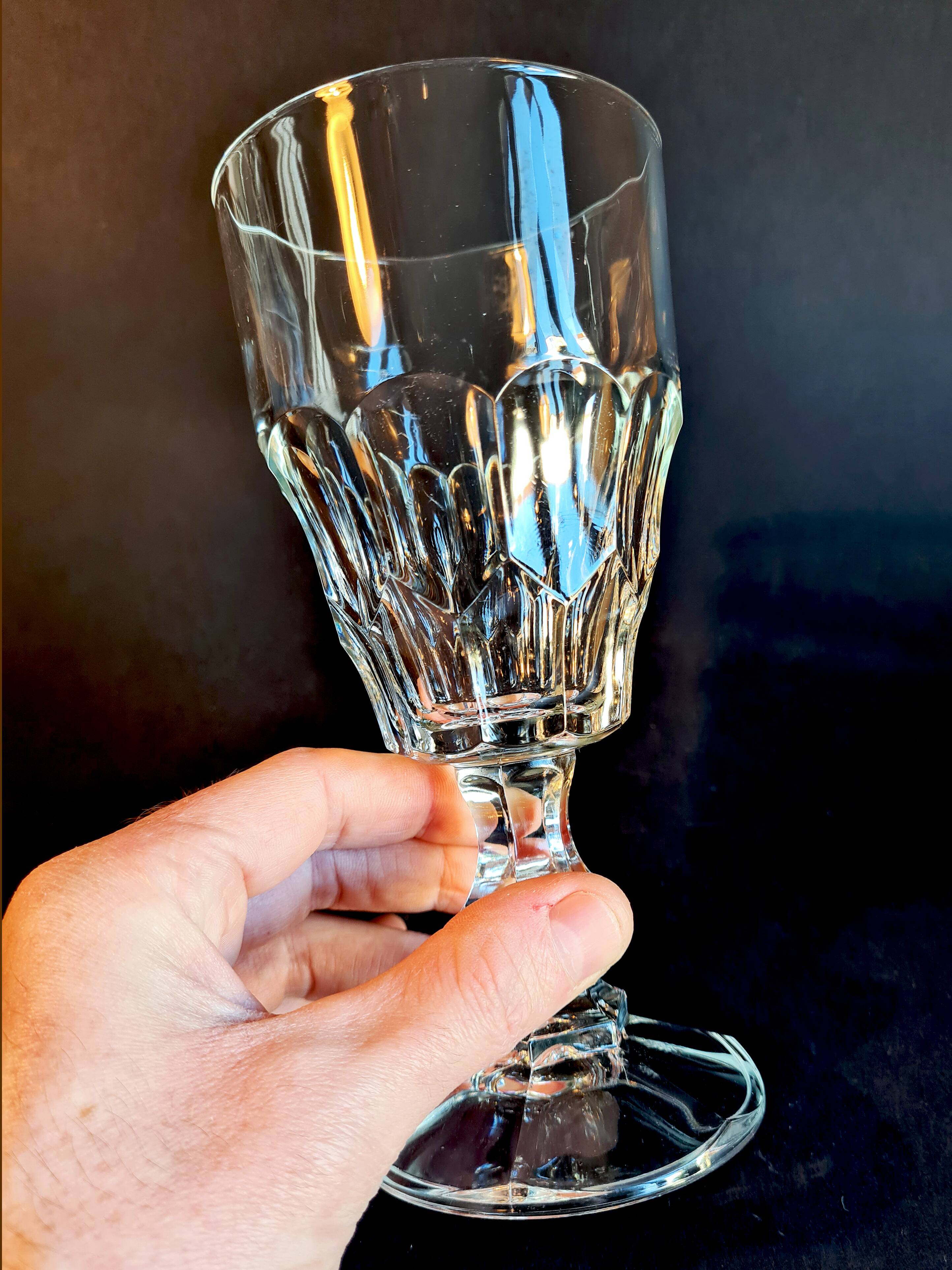 12 large stemmed glasses, vintage