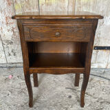 Louis XV Style Nightstand Table Wood Drawer + Vintage Case #D936