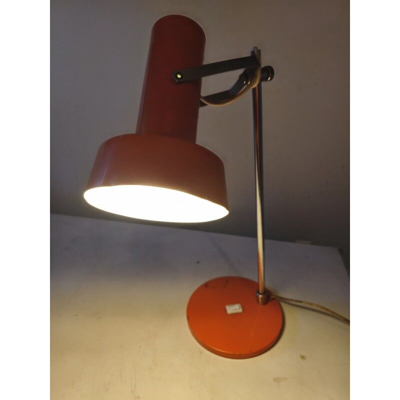 Vintage orange metal lamp