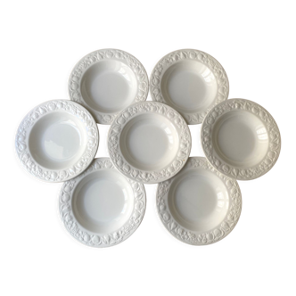 Set of 7 hollow ceramic plates Franco Giorgi Quadrifoglio 80s vintage