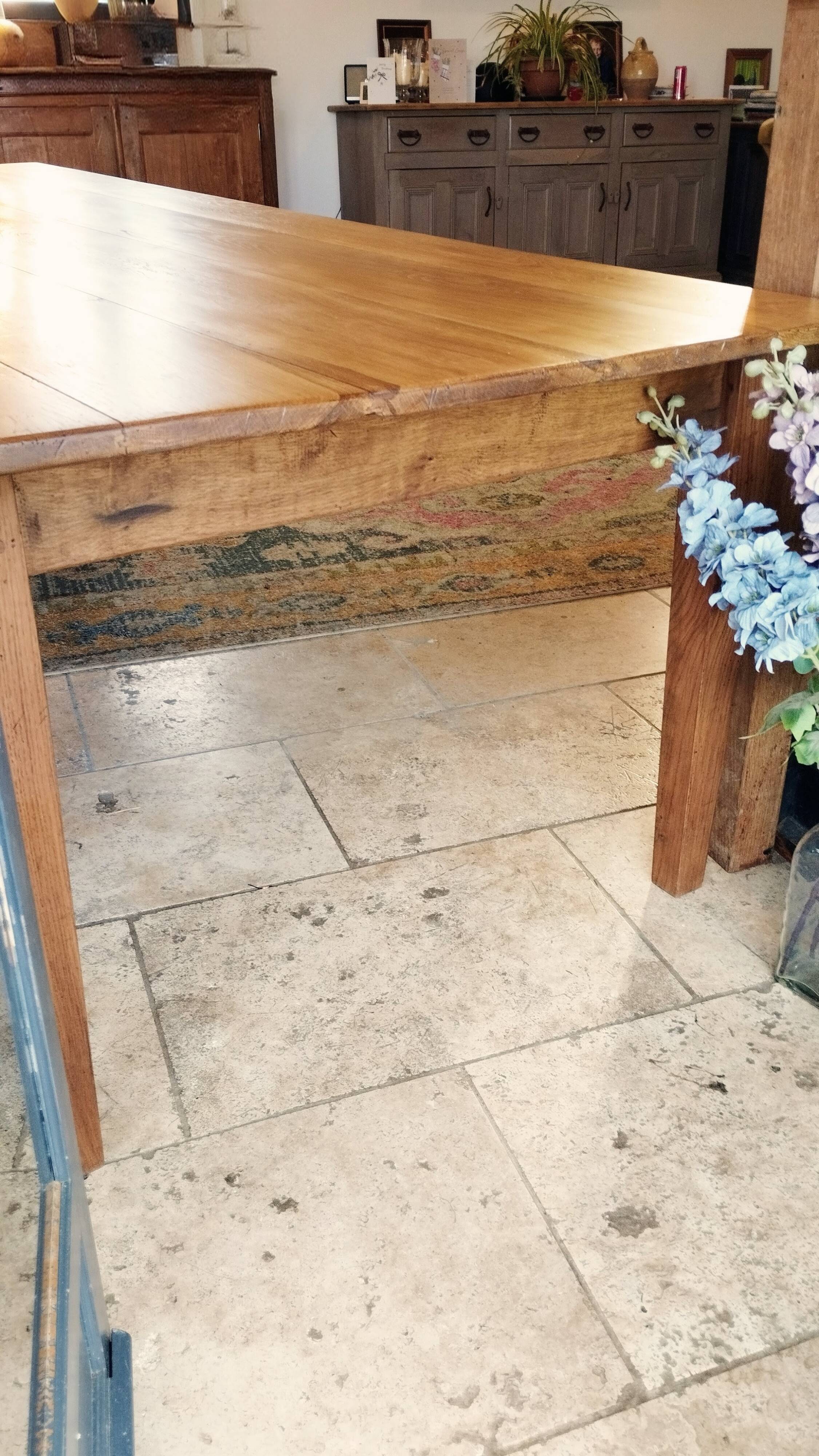 Solid oak farmhouse table 260x100