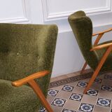 Pair of chairs WING Zig Zag cocktail vintage 50 60 year
