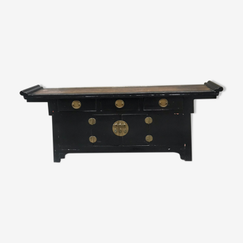 Chinese antique antique elm elm lacquered black