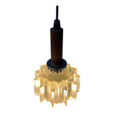 Small Mid-Century crystal glass pendant light