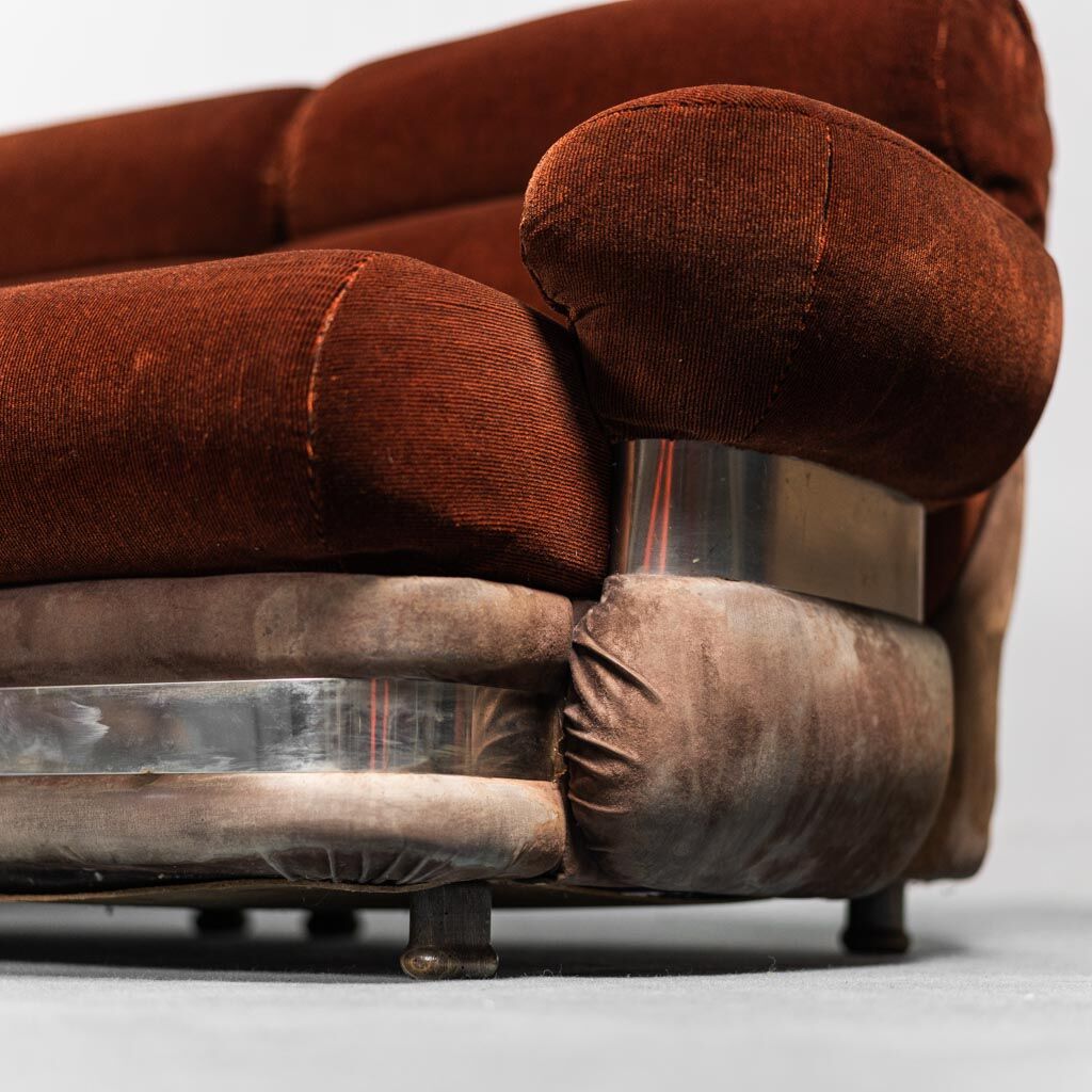 Modular sofa 5 seater fabric burgundy 70
