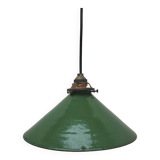 Enameled sheet metal cone pendant light