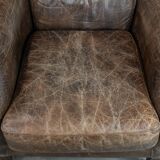 Very comfortable set of two vintage cowhide leather armchairs