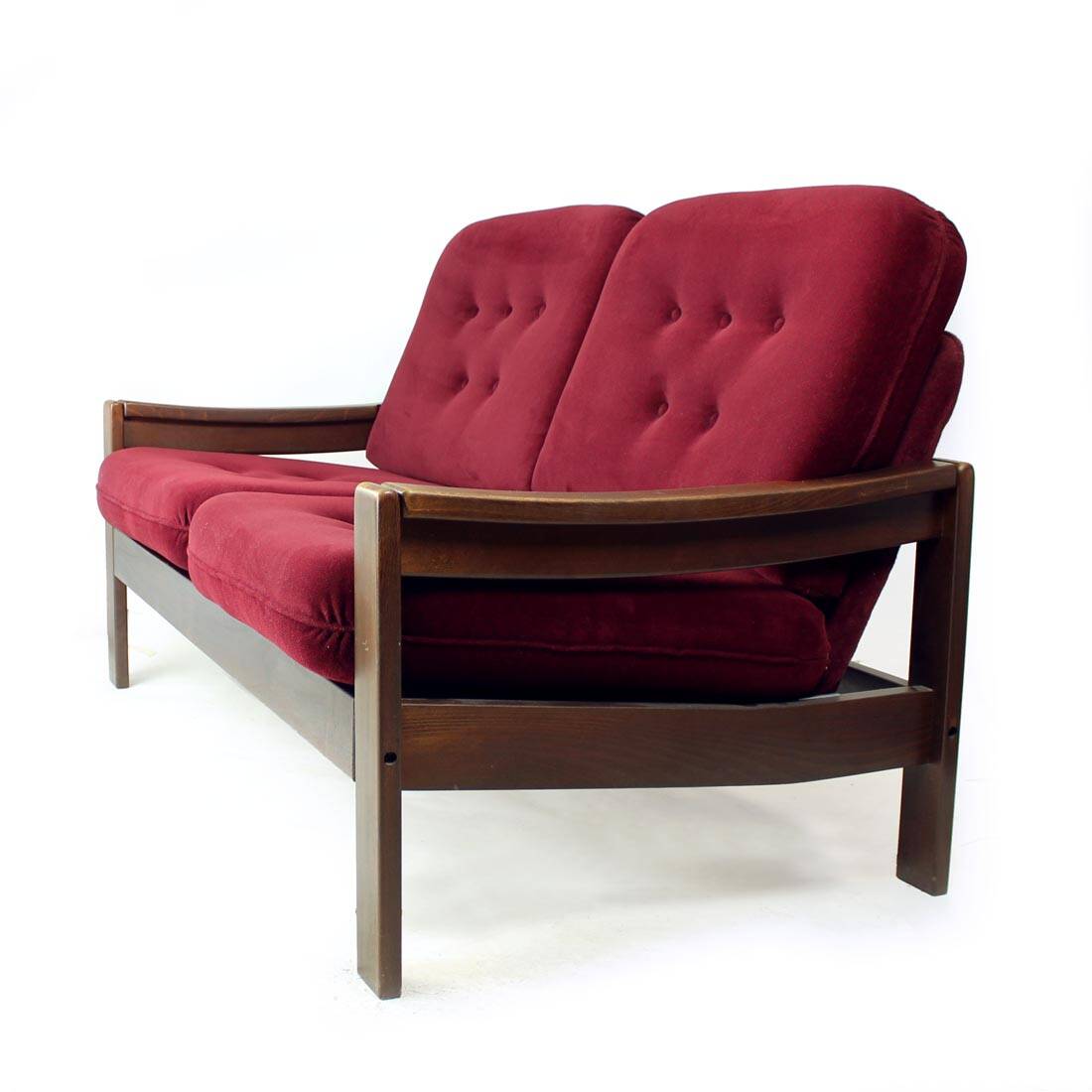 Canapé 2 places en velours de Hikor Pisek, Tchécoslovaquie, années 1980