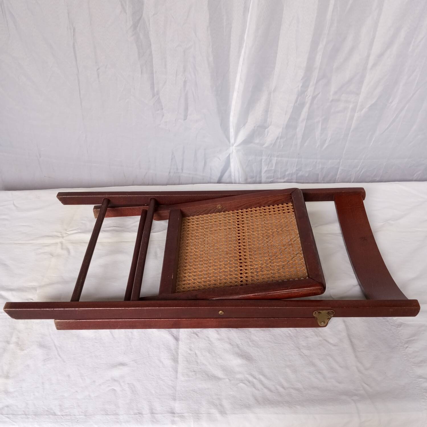 Folding wooden and cane chairs