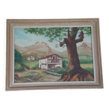 oil on canvas Basque landscape signed Yves Babonnaud 20th century