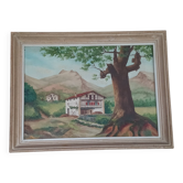 oil on canvas Basque landscape signed Yves Babonnaud 20th century