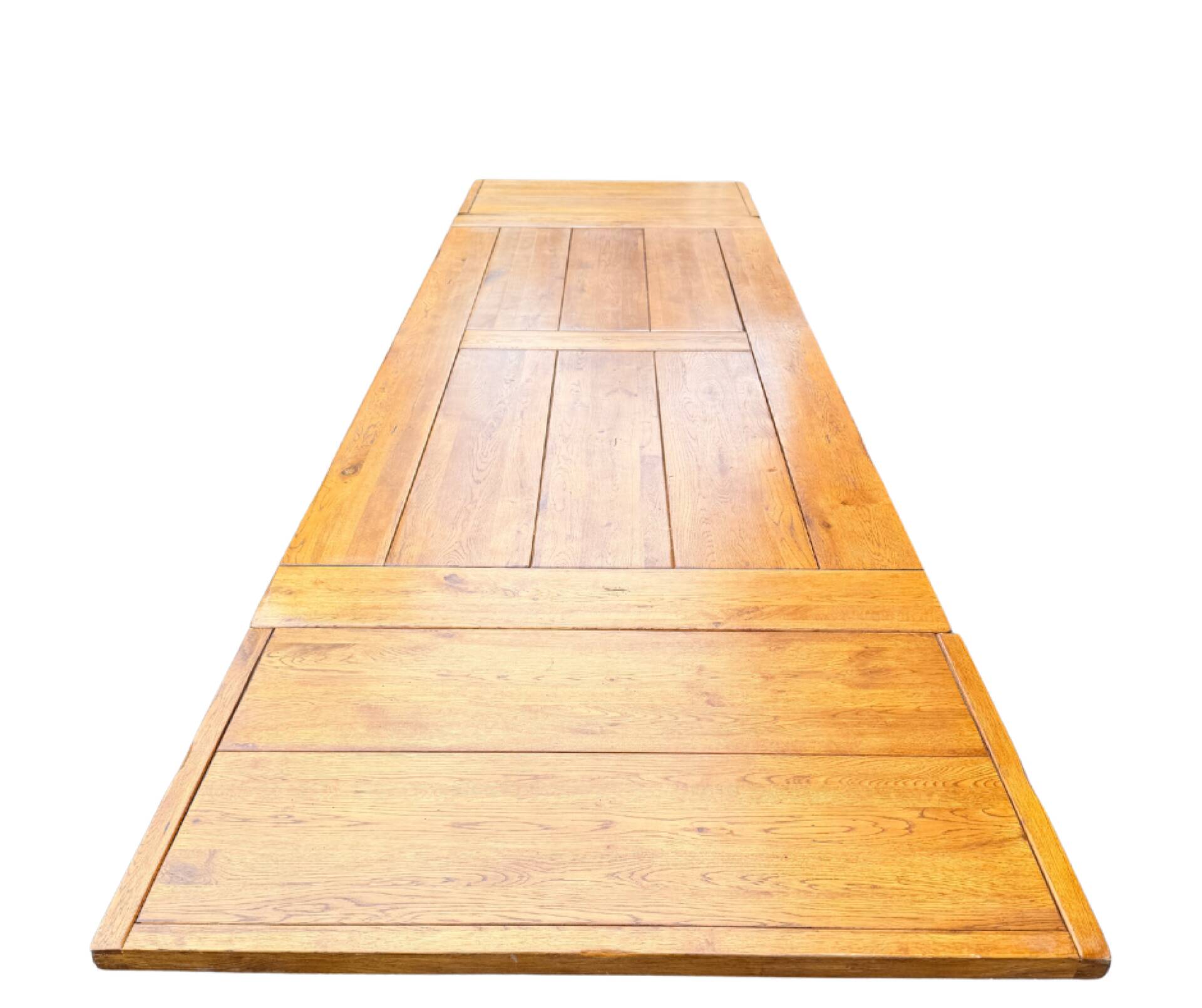 Table de ferme en chêne massif avec rallonges 2m20/3m20