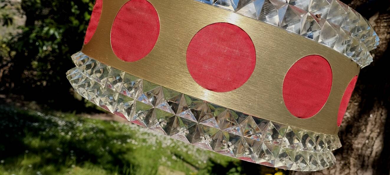 Space age plastic and glass chandelier