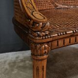 Louis XVI style walnut basket bench – 2nd part of the 19th century