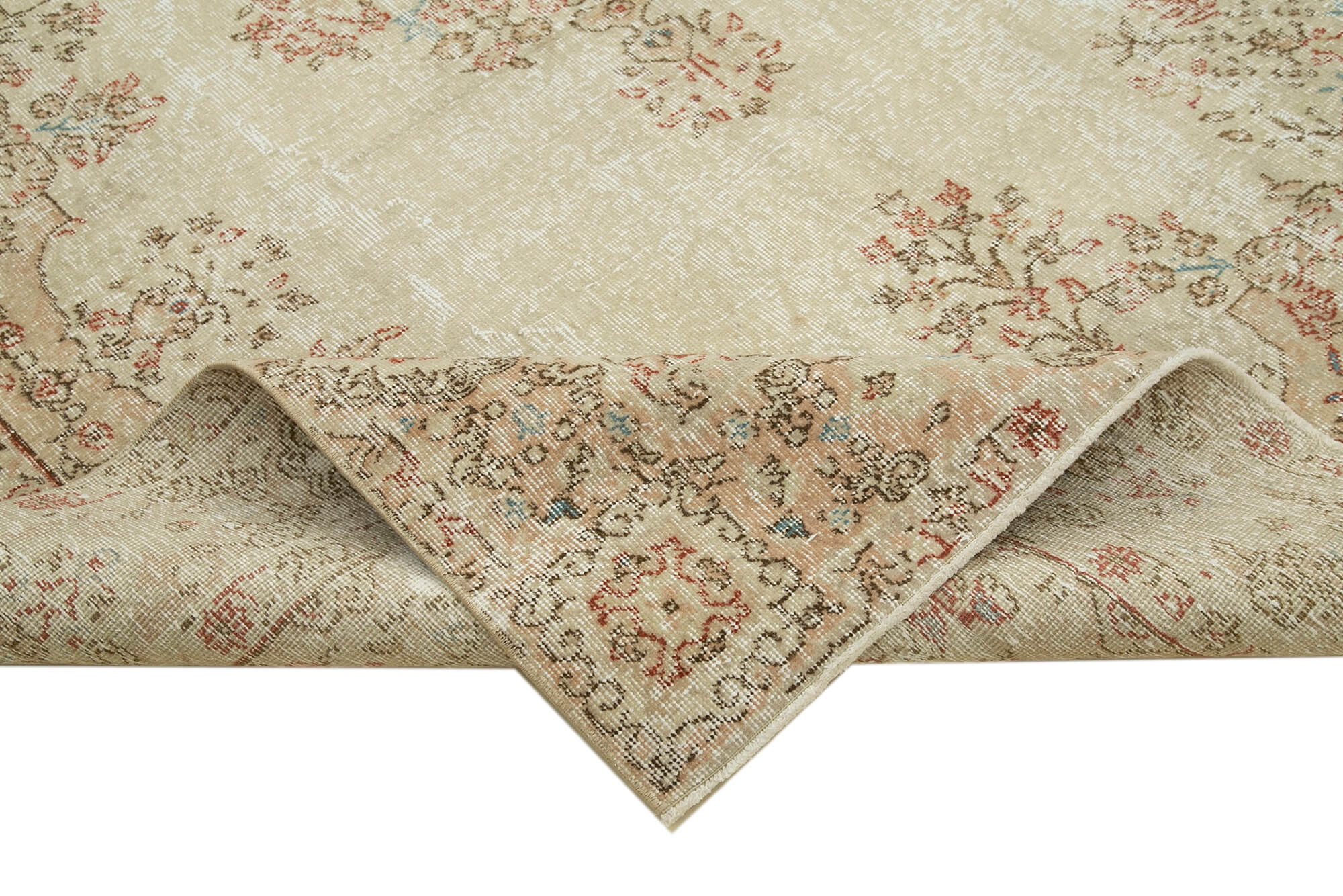 Hand-Knotted Decorative Turkish Beige Rug 189 cm x 291 cm