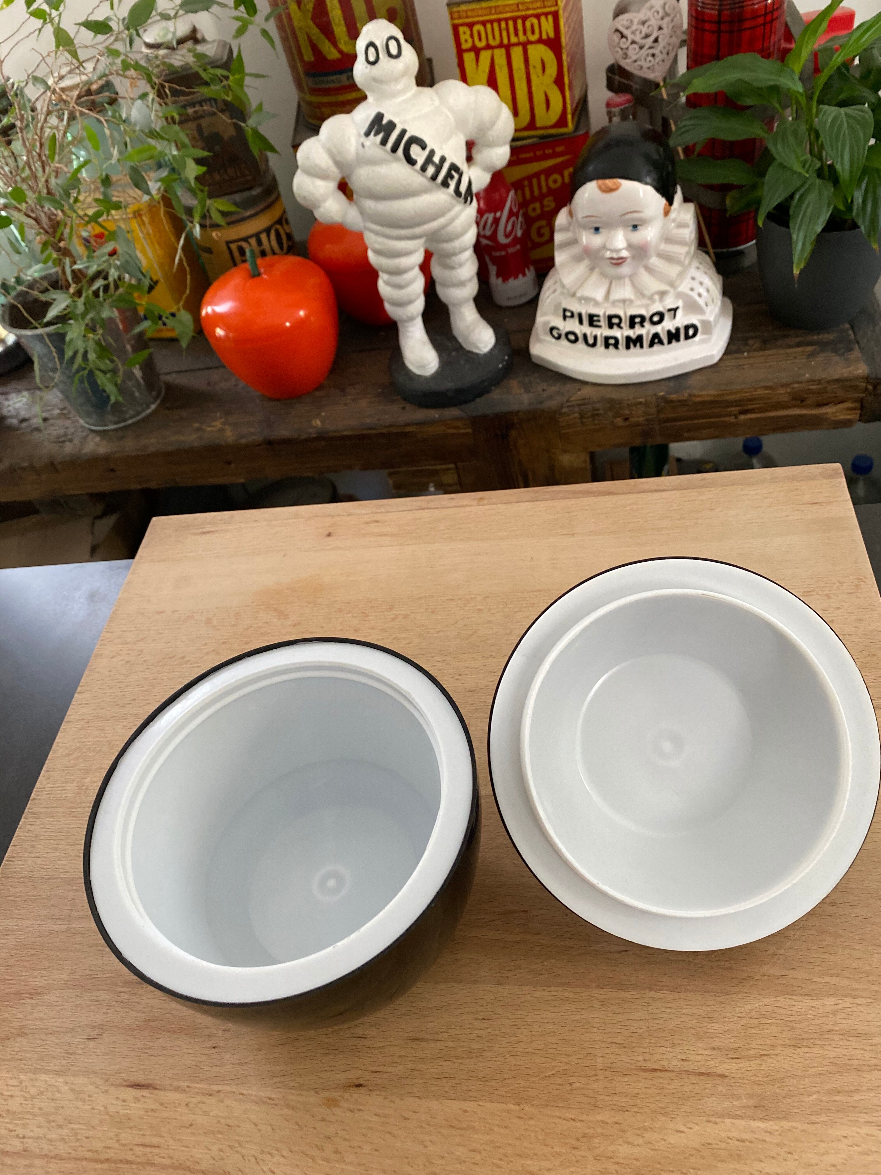 Vintage black apple ice bucket