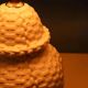 Vintage table lamp in woven ceramic Regency style.