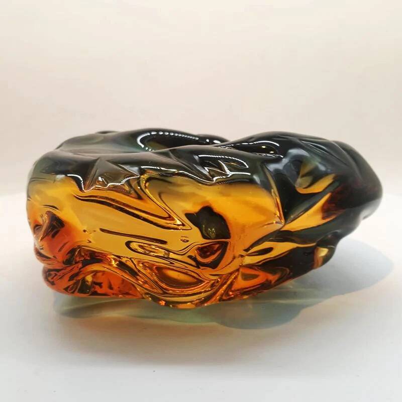 1950s large ashtray completely hand-blown and handcrafted in Murano glass, made in Italy - 18 cm
