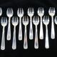 12 oyster forks BOULENGER ART DECO in silver metal Model SUZY