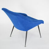 Vintage polish armchair shell, fully renovated, 1960s, fabric, chrome