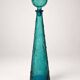 Large decorative turquoise blue textured glass carafe – Vintage