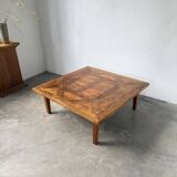 1940s inlaid oak coffee table