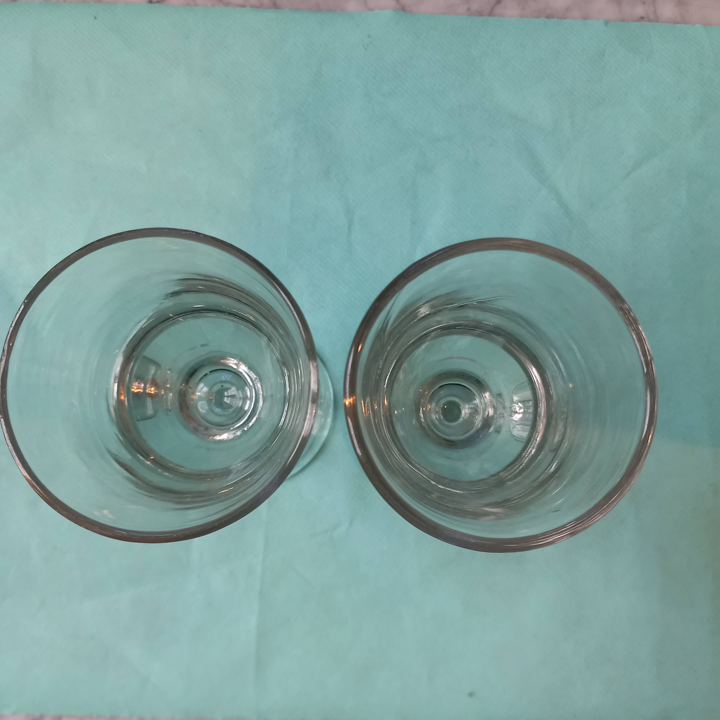 2 old mazagran coffee glasses or absinthe glasses