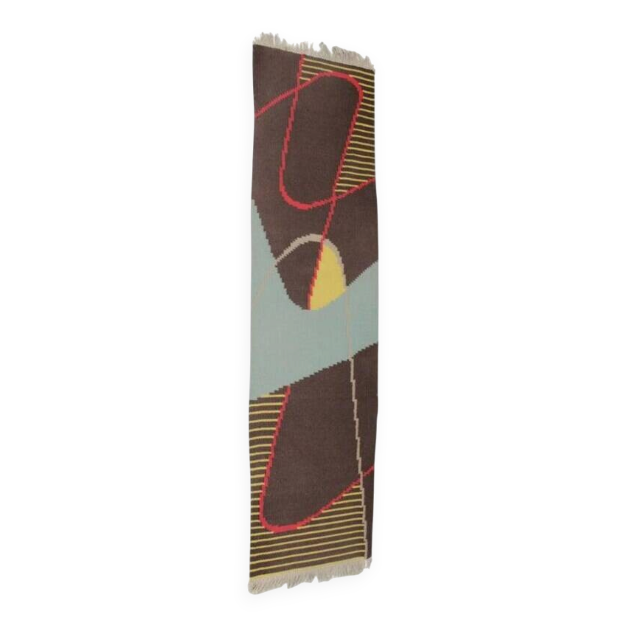 Extraordinary Narrow Geometric Carpet / Rug, 1960s