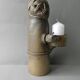 Large stoneware candlestick signed Denise Pointu, stoneware from Puisaye