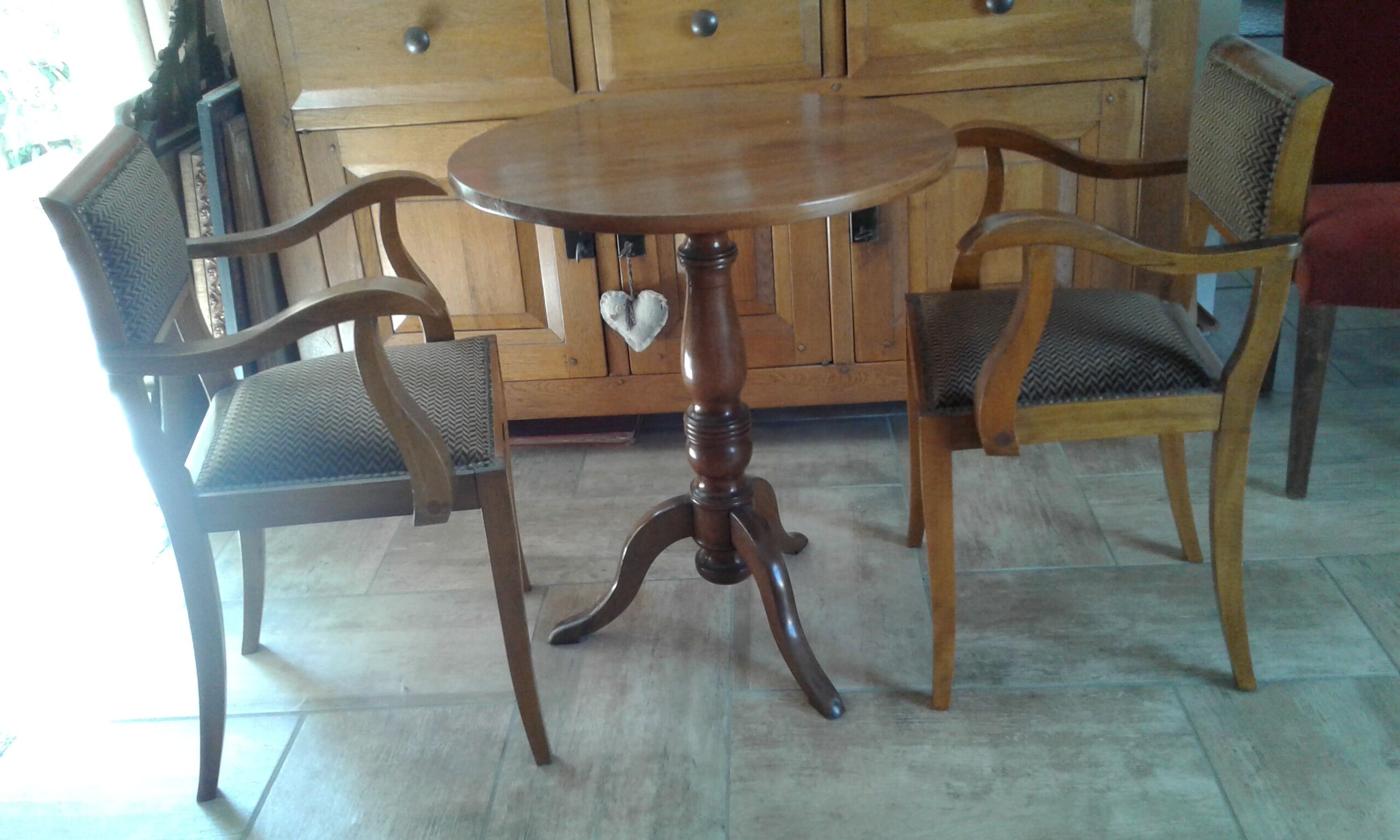 Pair Chair bridge.  Chocolate and beige velvet. Year 30